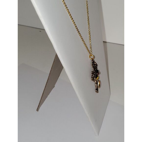 Artisan Filigree Cross Religious Gothic Steampunk Glass Bee Rhinestone Statement - Picture 7 of 10